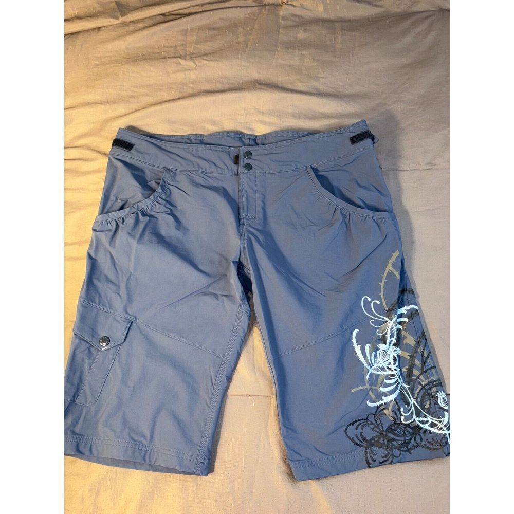 The North Face Chino Shorts women XL Navy Nylon Slash Pockets Flat Front Regular